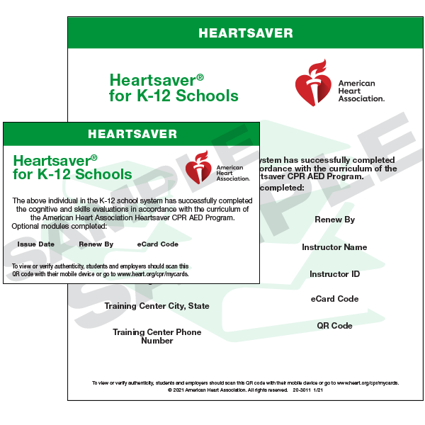 HeartSaver K12 E-Card - 2025
